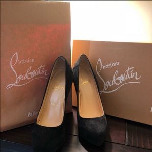 christian louboutin  suede heels